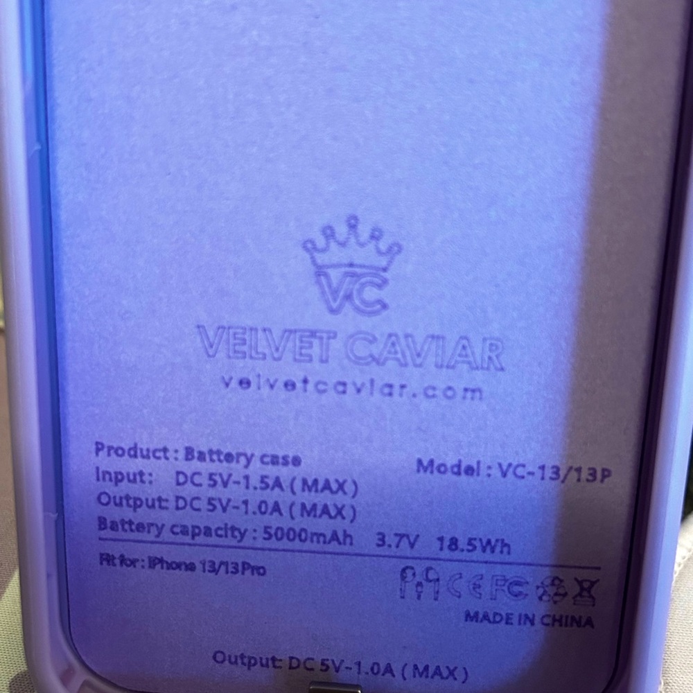 Lavender/lilac battery iPhone case
